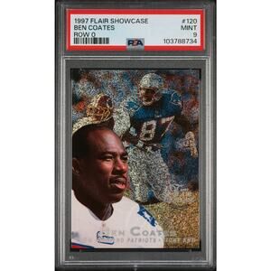 1997 Flair Showcase Row 0 #120 Ben Coates PSA 9 New England Patriots Pop 1